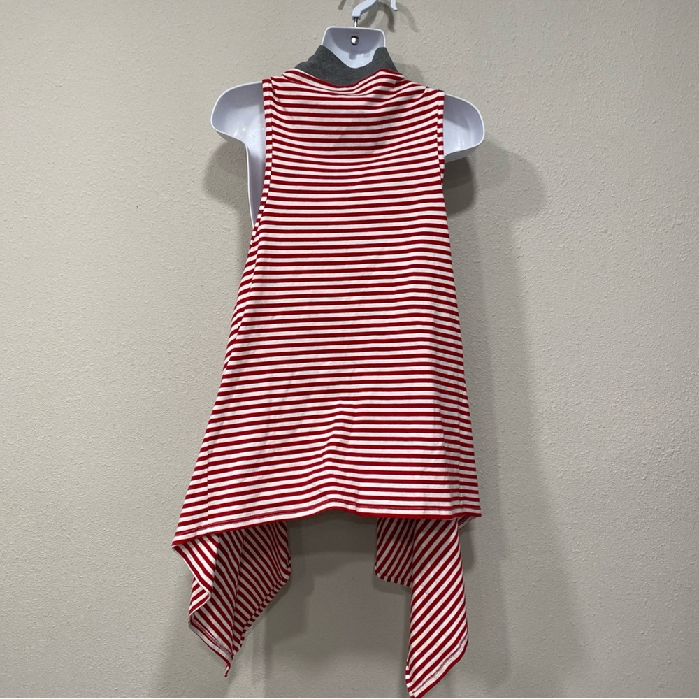 Arkansas Razorbacks women’s Open Front Vest Hog Logo red white stripes Small Med - Picture 6 of 13